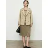 Elegante gabardina de doble botonadura para mujer, nuevo estilo otoño 2026, muy elegante y versátil para figuras petite.