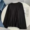 Camisa Básica de Veludo Dupla Face Cor Sólida com Mangas Longas para Outono e Inverno, Roupa Interna Quente, Gola Redonda Solta, Top Simples Camiseta, Versátil