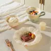 Serie de vajilla de cerámica con pintura salpicada para uso doméstico, alto valor estético, que incluye tazones para arroz, tazones para fideos, tazones para el desayuno, tazones para ensaladas, platos y platillos