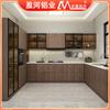 Muebles de aluminio para cocina abierta independiente, modernos, ligeros, de lujo, resistentes al agua, de aleación de aluminio, con armario integrado para estufa.