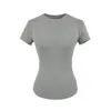 Camiseta Deportiva de Manga Corta de Modal para Verano Nueva Fitness Ajustada de Canalé Cuello Redondo