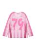 Camiseta de Manga Larga Ligeramente Transparente con Cuello en V y Estampado de Dibujos Animados para Mujer 2025 Otoño Nuevo Estilo Malla Linda Delgada Estilo Jersey Blusa
