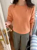 Ropa Especial Zhengqi/Nuevo Suéter de Punto Otoño-Invierno 2026 100% Lana de Oveja Holgado Cuello Redondo Color Caramelo Abrigo
