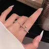 Anillo Súper Brillante de Zirconia con Lazo y Perla para Mujer, Diseño de Nicho, Lujo de Gama Alta, Exquisito Anillo Abierto para Dedo Índice