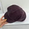 Chapéu Nuvem Retrô Estilo Britânico de Chenille para Mulheres, Versão Coreana, Outono e Inverno, Circunferência da Cabeça Grande, Faz o Rosto Parecer Menor, Chapéu Octogonal Liso que Cobre o Rosto