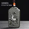 Jade Hetian de Xinjiang Zafiro Verde Torre Primera Calidad Material Fino Cuatro Brazos Guanyin Colgante de Paisaje para Hombres y Mujeres Colgante de Jade