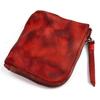 Amazon Fonte Camada Superior Couro Curtido Vegetal Porta-Moedas Feito à Mão Estilo Retrô Zíper Simples Mini Pequeno Bolsa para Moedas