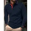 Camisa Polo Masculina Manga Longa Lapela Slim Fit Amazon Europa Transfronteiriça Top