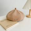 Chapéu Abóbora Cor Sólida Estilo Coreano Etiqueta Prata Outono e Inverno Cabeça Grande Meninas Estilo Britânico Vintage Chapéu Belle Feminino Estilo Japonês Quente Chapéu de Pintor