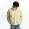 Chaqueta corta ancha de moda, abrigo acolchado de algodón para hombre y mujer, estilo vintage americano, chaqueta acolchada con cuello alto, estilo high street, abrigo de algodón fresco y cálido