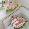 Nuevo Producto para el Festival Qixi Cesta de Flores de Mano en Forma de Corazón Tejida a Mano Creativa con Forma Irregular Cesta de Regalo Floral Cesta de Frutas