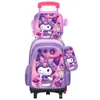 Nueva Lindo Carrito Escolar para Estudiantes de Primaria Grados 3~6 Set de Tres Piezas de Dibujos Animados Mochila Escolar de Dos Ruedas Seis Ruedas para Niños Lista para la Venta