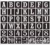 Plantilla de inyección de tinta alfanumérica en inglés transfronteriza de 36 piezas Plantilla de decoración de pintura de pared hueca con alfabeto de 62 piezas