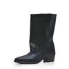 Botas hasta la mitad de la pantorrilla, elegantes pantalones nuevos de cuero de otoño, botas para mujer petite 2026, moda urbana