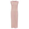 Miyake Minimalista 2026 Verano Nuevo Estilo Japonés Elegante Vestido sin Mangas de Cuello Redondo para Mujer Vestido tipo Tanque de Longitud Media