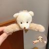 Presilha de Garra de Pelúcia Marrom Leite para Crianças Outono e Inverno Presilha de Tubarão para Nuca de Menina de Lã Presilha Fofa para Cabelo de Menina Acessório de Cabeça