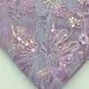 Tela de Malla Bordada Flor de Lirio Hecha a Mano, Tela de Bordado para Vestido de Disfraz de Escenario