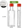 Garrafa de Óleo de Vidro Selada Direto da Fábrica, Garrafa Vazia de Vidro com Flor Vermelha 30ml, Frasco de Óleo Essencial, Frasco de Óleo para Lesões
