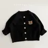 Chaqueta cárdigan de punto estilo coreano para niños, primavera y otoño, tops de manga larga para bebés, suéter de otoño para niños y niñas, ropa para salir
