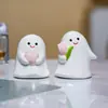 Adornos de Cerámica Minimalista Fantasma Transfronterizos en Forma de Tulipanes y Corazones, Manualidades Decorativas Sanadoras para Escritorios de Oficina