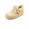 Zapatos Birkenstock de Lana Cálidos con Forro de Felpa y Suela Plana para Mujer 2026 Nuevo Estilo Zapatos Peludos sin Cordones Versátiles Zapatos de Algodón con Suela Suave