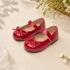 Zapatos Mary Jane para Niñas con Lazo, Zapatos Infantiles para Fiesta de Dama de Honor y Actuación, Velcro Suela Suave Antideslizante Bailarinas de Princesa