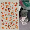 Pegatinas Embosadas de Hoja de Arce y Ginkgo de Otoño Transfronterizas 3D Impermeables Versátiles Caqui Buena Suerte Pegatinas para Uñas Modelo Hg