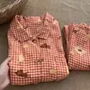 Nuevo conjunto de pijama para mujer primavera y otoño 2026, algodón nube manga larga, cuello pequeño, manga larga, pantalón largo, conjunto de ropa para el hogar