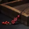 Colgante de Pixiu de Cinabrio Crudo para Cadena de Teléfono con Arena Dorada Púrpura de Alto Contenido, Llavero del Año Zodiacal, Accesorio Colgante para Bolso