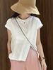 Sitio Web Oficial: Camisa de Manga Corta para Mujer con Dobladillo con Abertura, Nuevo Estilo Verano 2026, Top Casual Delgado para Viajes Diarios en Tallas Pequeñas