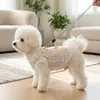 26 Otoño/Invierno Chaleco de Perro de Felpa Rosa a Cuadros con Bolsillo Bichon Teddy Gato Sin Mangas de Dos Patas Ropa para Mascotas