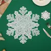 Posavasos pequeños transfronterizos tema navideño copo de nieve decoración de restaurante tapete aislante para mesa de comedor posavasos hueco de PVC venta al por mayor