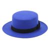 Sombreros de Otoño e Invierno para Hombre y Mujer Sombrero de Fieltro de Ala Corta con Lazo de Copa Plana Sombrero de Sol Casual Europeo y Americano Venta al por Mayor de Fábrica