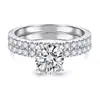 Anillo para Niñas Personalizado Transfronterizo de Plata Esterlina S925 Juego de Anillos Combinables Juego de Anillos Boda Blanco Dorado Creativo Anillo para Damas