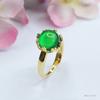 Anillo de Calcedonia Verde Natural Guan Yu Anillo de Ágata Verde Imperial Joyería de Tendencia Nacional para Mujer Venta al por Mayor Dropshipping S3110603