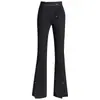 Calça pantalona de cintura alta com bolsos, estilo coreano moderno, calças da moda e casuais, novas roupas femininas 2026, calças compridas com forro de fleece e espessadas
