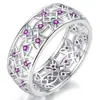 Desejo Transfronteiriço Europeu e Americano Mais Vendido Criativo Cravejado de Diamantes Gypsophila Exquisita Flor Oca Anel Feminino Fabricante Atacado