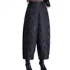Calidad Garantizada Tallas Grandes Adelgazantes Juvenil Moda de Mamá Jacquard Primavera y Otoño Nuevos Pantalones Casuales de Cintura Alta Estilo Chino Pantalones tipo Bombacho