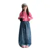 Pantalones de Pierna Ancha de Mezclilla con Graffiti para Niñas Estilo Coreano, Ropa de Otoño para Niños Medianos y Grandes, Nuevo Estilo Primavera y Otoño, Modernos Pantalones de Mezclilla para Niños, Tendencia