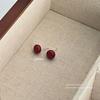 Pendientes Yicheng S999 de plata pura con forma de frijol rojo ovalado, de varios estilos, sencillos y combinables, con luz de frijol enamorado, de lujo, de nicho