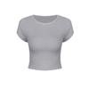 Tricô Ruyi Tencel Torcido ~ Camiseta Manga Curta Gola Redonda Slim Fit para Mulheres, Novo Estilo de Verão
