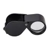 Lente de vidro óptico portátil de 18 mm 10 vezes HD para identificação de joias de jade lupa de metal preto de alta potência