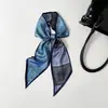 Cachecol Dupla Camada com Fitas, Cachecol de Seda Estampa Paisley Feminino, Cachecol Decorativo Longo de Alta Qualidade para Amarrar, Cachecol para Gola de Terno, Atacado de Cachecol de Seda