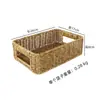 Cesta de Almacenamiento Tejida de Mimbre Sintético Caja Organizadora para Gabinete de Entrada Cesta de Almacenamiento para Escritorio de Sala de Estar Cesta Tejida para Gabinete de Baño