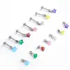 Pendientes Colgantes de Bala Accesorios Estrella de Cinco Puntas Labio Uña Hueso de la Oreja Perforación Joyería Reemplazo Pendientes Terminados para Mujeres