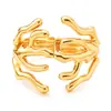 Pulsera Popular Transfronteriza Europea y Americana Moda Personalidad Exagerada Rama Irregular Banda Ancha Apertura de Resorte Brazalete de Metal Joyería