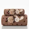 Toalla de Baño de Terciopelo KT Coral con Estampado de Leopardo Negro y Bordado de Dibujos Animados, Absorbente y Suave, Toalla de Secado Rápido para Hombres y Mujeres