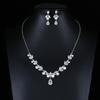 Conjunto de collar y pendientes de cadena con circonitas AAA para novia, estilo europeo y americano, con gotas de agua, fábrica de joyería Yiwu, venta al por mayor