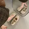 Zapatos de algodón con felpa para mujer, boca poco profunda, nuevos, de una tira, planos, estilo francés, con hebilla, Mary Janes, punta cuadrada, Otoño/Invierno 2026