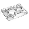 Bandeja para comida rápida de acero inoxidable 304, bandeja para comida de cafetería de oficina, tazón para adultos y estudiantes, uso doméstico, fiambrera infantil dividida 201